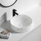 370*370*130mm Bathroom Round Carrara White Above Counter Ceramic Wash Basin 370*370*130mm Bathroom Round Carrara White Above Counter Ceramic Wash Basin